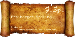 Freiberger Szelina névjegykártya